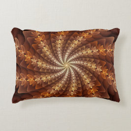 Warme kleuren, Trippy Modern Fractal Art Patroon Accent Kussen