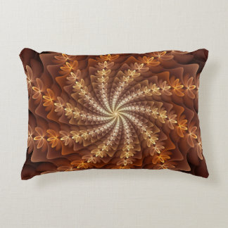 Warme kleuren, Trippy Modern Fractal Art Patroon Accent Kussen