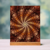 Warme kleuren, Trippy Modern Fractal Art Patroon Acryl Bord (Neutraal)