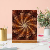 Warme kleuren, Trippy Modern Fractal Art Patroon Acryl Bord (Huwelijk)