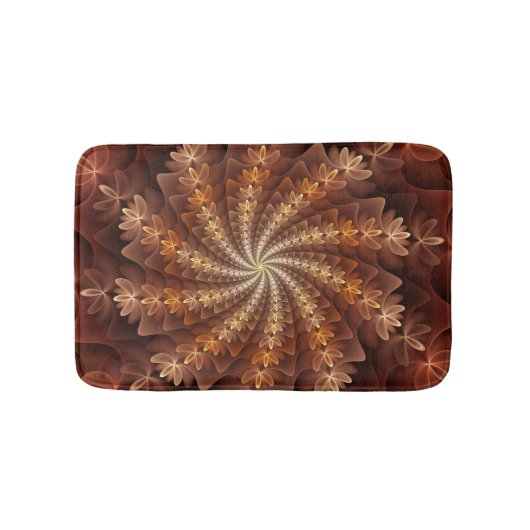 Warme kleuren, Trippy Modern Fractal Art Patroon Badmat (Voorkant)