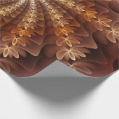 Warme kleuren, Trippy Modern Fractal Art Patroon Cadeaupapier (Hoek)