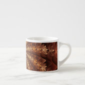 Warme kleuren, Trippy Modern Fractal Art Patroon Espresso Kop (Rechts)