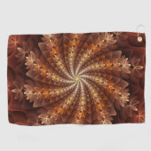 Warme kleuren, Trippy Modern Fractal Art Patroon Golfhanddoek (Horizontaal)