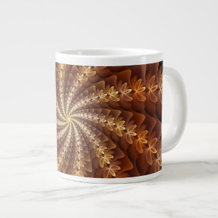 Warme kleuren, Trippy Modern Fractal Art Patroon Grote Koffiekop