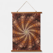 Warme kleuren, Trippy Modern Fractal Art Patroon Hangend Wandkleed (Voorkant)
