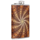 Warme kleuren, Trippy Modern Fractal Art Patroon Heupfles (Rechts)