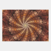 Warme kleuren, Trippy Modern Fractal Art Patroon Inpakpapier Vel (Voorkant 3)