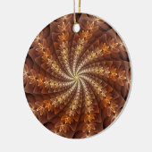 Warme kleuren, Trippy Modern Fractal Art Patroon Keramisch Ornament (Links)