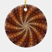 Warme kleuren, Trippy Modern Fractal Art Patroon Keramisch Ornament (Achterkant)