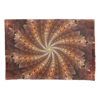 Warme kleuren, Trippy Modern Fractal Art Patroon Kussensloop