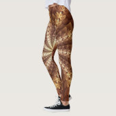 Warme kleuren, Trippy Modern Fractal Art Patroon Leggings (Links)