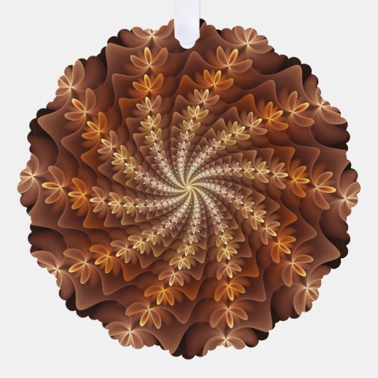 Warme kleuren, Trippy Modern Fractal Art Patroon Ornament Kaart (Voorkant)