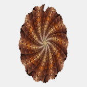 Warme kleuren, Trippy Modern Fractal Art Patroon Ornament Kaart (Rechts)