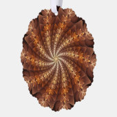 Warme kleuren, Trippy Modern Fractal Art Patroon Ornament Kaart (Links)