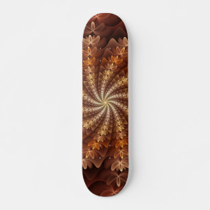 Warme kleuren, Trippy Modern Fractal Art Patroon Persoonlijk Skateboard