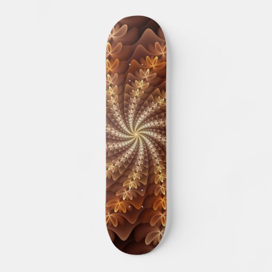 Warme kleuren, Trippy Modern Fractal Art Patroon Persoonlijk Skateboard (Voorkant)