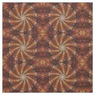 Warme kleuren, Trippy Modern Fractal Art Patroon Stof
