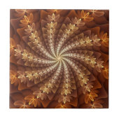 Warme kleuren, Trippy Modern Fractal Art Patroon Tegeltje (Voorkant)