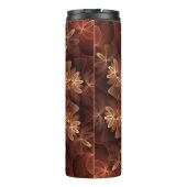 Warme kleuren, Trippy Modern Fractal Art Patroon Thermosbeker (Achterkant)