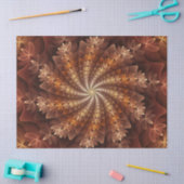 Warme kleuren, Trippy Modern Fractal Art Patroon Tissuepapier (Craft)