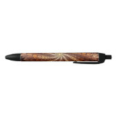 Warme kleuren, Trippy Modern Fractal Art Patroon Zwarte Inkt Pen (Bodem)