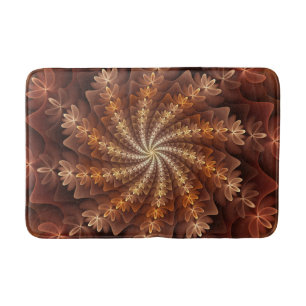 Warme kleuren, trippy modern fractal kunstpatroon badmat