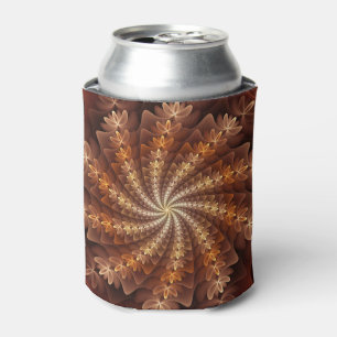 Warme kleuren, trippy modern fractal kunstpatroon blikjeskoeler