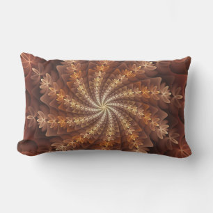 Warme kleuren, trippy modern fractal kunstpatroon buitenkussen
