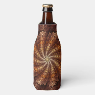 Warme kleuren, trippy modern fractal kunstpatroon flesjeskoeler