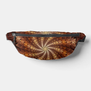 Warme kleuren, trippy modern fractal kunstpatroon heuptasje