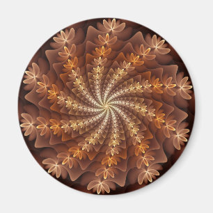 Warme kleuren, trippy modern fractal kunstpatroon magneet