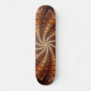 Warme kleuren, trippy modern fractal kunstpatroon persoonlijk skateboard