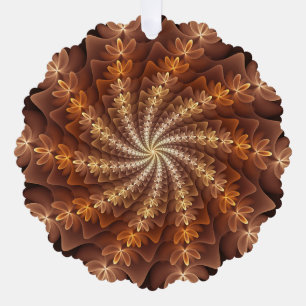 Warme kleuren, trippy moderne fractal artpatroon ornament kaart