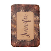 Warme kleuren, Trippy Moderne Fractal Patroon Naam Badmat (Voorkant Verticaal)