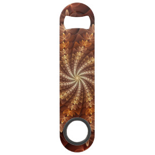 Warme kleuren, trippy moderne fractale kunstpatroo speed flessenopener