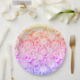 Warme kleuren van de regenboog Vintage Wedding Lac Papieren Bordje