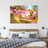 Warme kleuren van Sakura-bloemen in het Hanami-sei Canvas Afdruk (Insitu (Slaapkamer))
