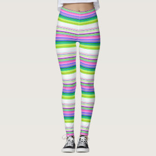 Warme kleurrijke neon strepen  kussen leggings