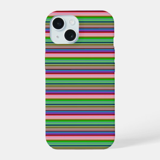 Warme kleurrijke strepen iPhone 15 case (Achterkant)
