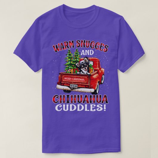 Warme knuffels en chihuahua knuffels lelijke kerst t-shirt (Design voorkant)