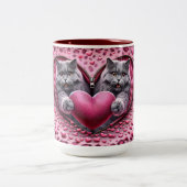 Warme knuffels in Valentijnsdag Speciale Koffie Mo Tweekleurige Koffiemok (Center)