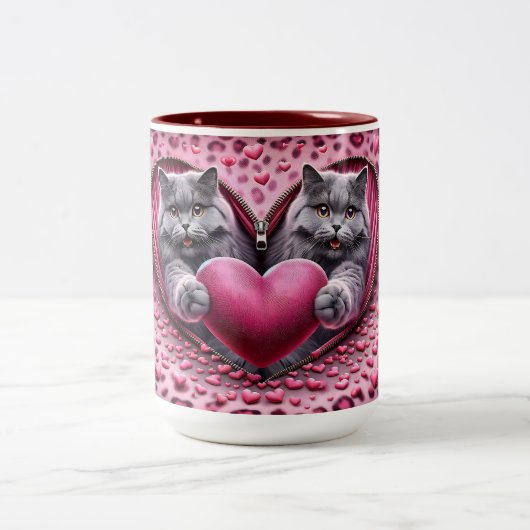 Warme knuffels in Valentijnsdag Speciale Koffie Mo Tweekleurige Koffiemok (Center)