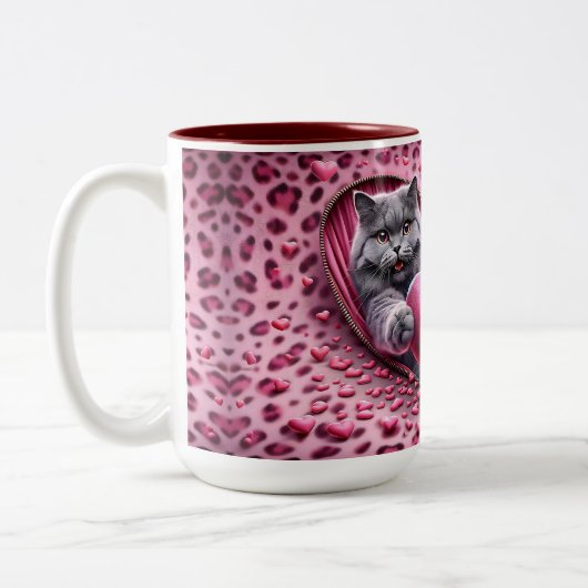 Warme knuffels in Valentijnsdag Speciale Koffie Mo Tweekleurige Koffiemok (Links)