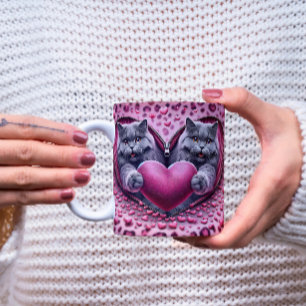 Warme knuffels in Valentijnsdag Speciale Koffie Mo Tweekleurige Koffiemok