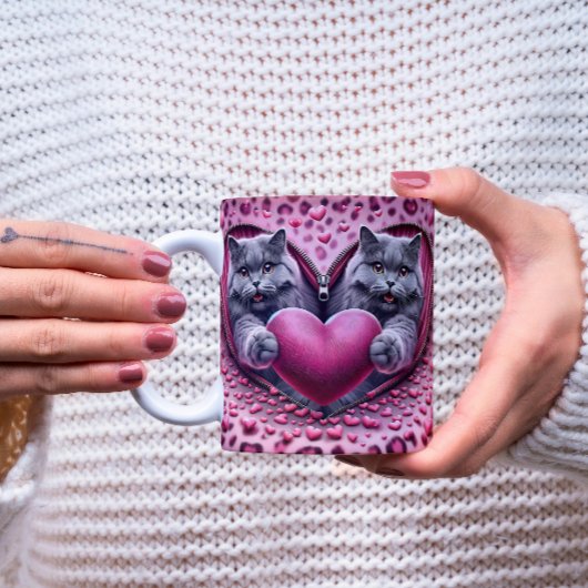 Warme knuffels in Valentijnsdag Speciale Koffie Mo Tweekleurige Koffiemok