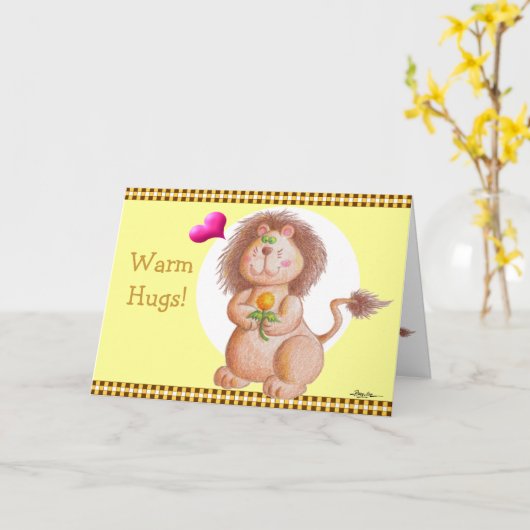 Warme knuffels! kaart (Gele Bloem)