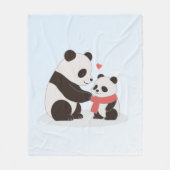 Warme knuffels, Panda Love Fleece Deken (Voorkant)