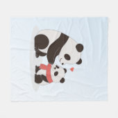Warme knuffels, Panda Love Fleece Deken (Voorkant (Horizontaal))