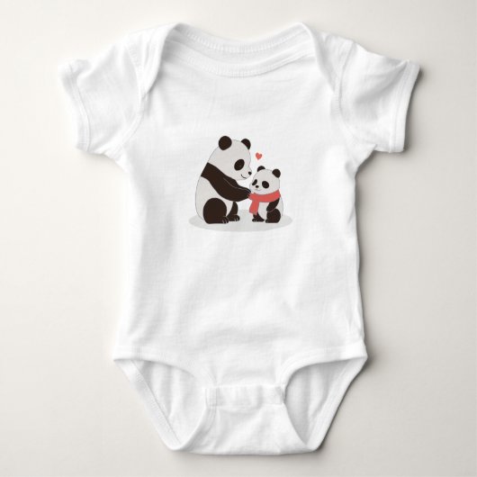 Warme knuffels, Panda Love Romper (Voorkant)